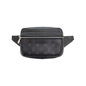 Louis Vuitton Taiga Black Leather Rama Bum Bag Outdoor Body